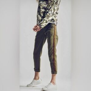 Joes Green Cargo Pants with Velvet Stripe